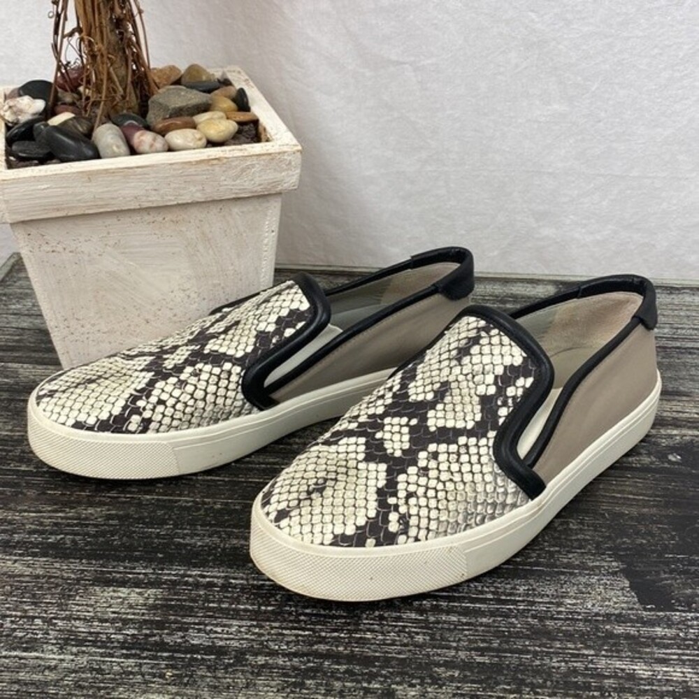 Vince Brown & Tan Animal Snake Print Slip On Athletic Shoes 7.5